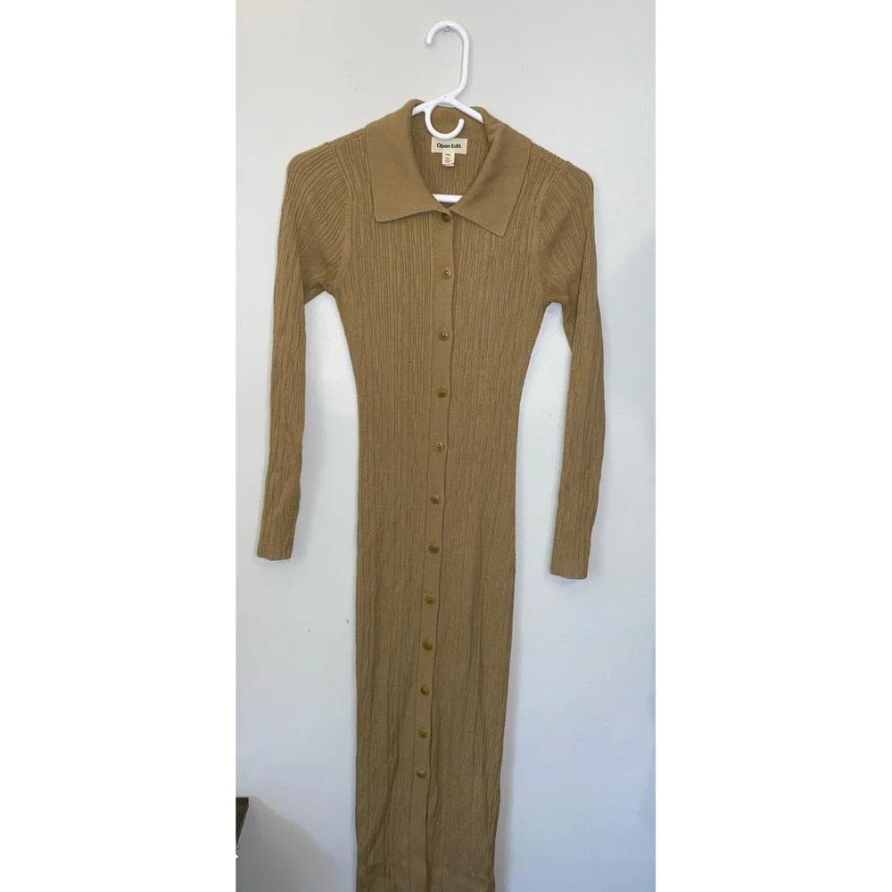 Open Edit | Dresses | Open Edit Long Sleeve Rib Cardigan Dress | Poshmark